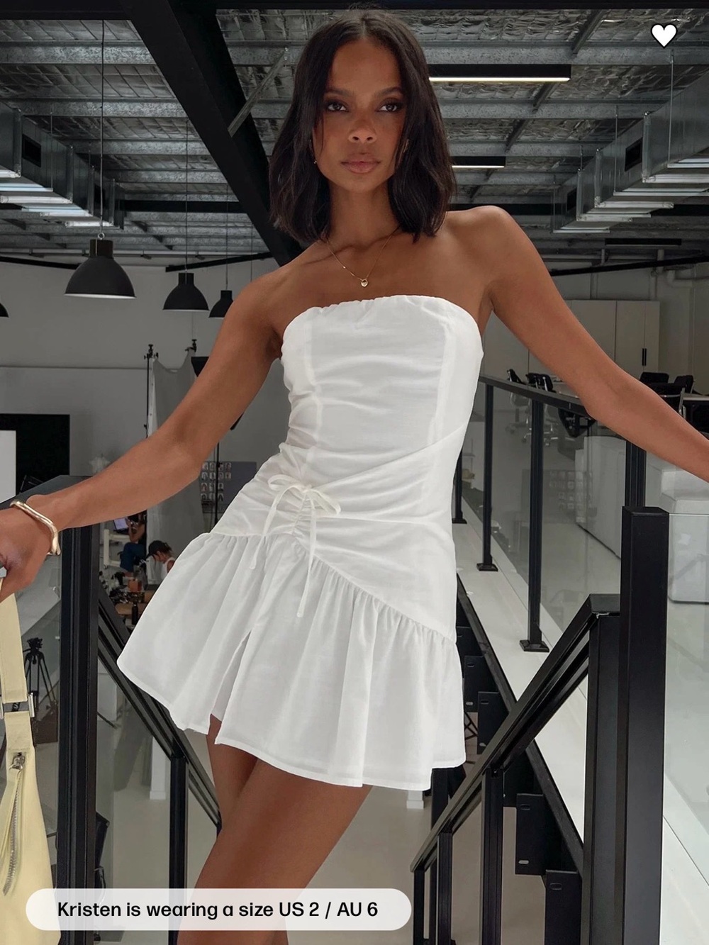Princess Polly White Strapless Ruffle Mini Dress